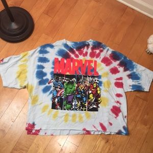 NWOT Marvel tie die crop top